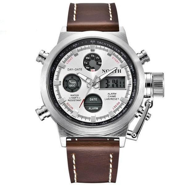 MICHAEL MILITARY LEATHER DIGITAL WATCH