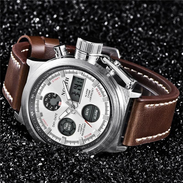 MICHAEL MILITARY LEATHER DIGITAL WATCH