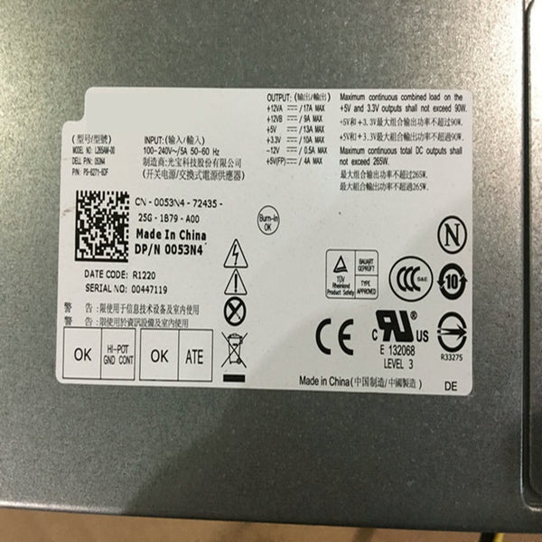 New Original PSU Power Supply Dell OptiPlex620 390 790 990 3010 7010MT 265W Power Supply L265AM-00 AC265AM-00 H265AM-00 9D9T1 GVY79 053N4