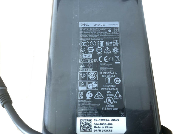 CHARGER 19.5V 12.3A 240W AC Adapter For Dell Alienware m15 R5 Ryzen Edition Power Supply