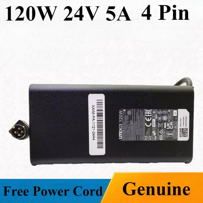LITEON PA-1121-24 120W 24V 5A Original Laptop Charger 4 Pin Adpater Power Supply
