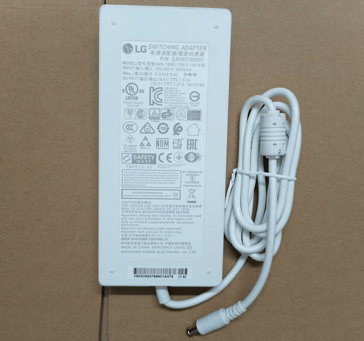 Genuine OEM Slim 19V 140W EAY65768901 For LG 27BL85U-W LED Monitor Charger Adapter Notebook Power Supply Cord