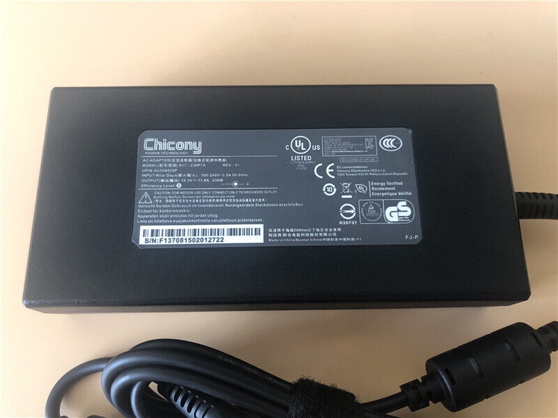 Original 230W Genuine Chicony Charger for MSI GS75 STEALTH 9SG AC Adapter Power Cord Notebook Power Supply Cord