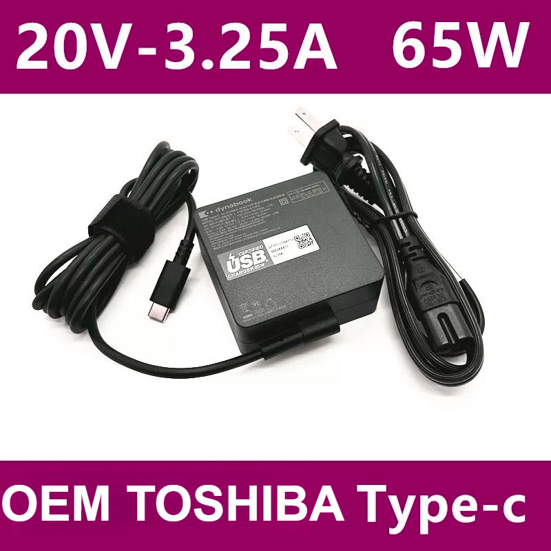 FSP065-A1CR3 Original Toshiba 65W Power Adapter TYPE-C Charger 20V 3.25A USB-C