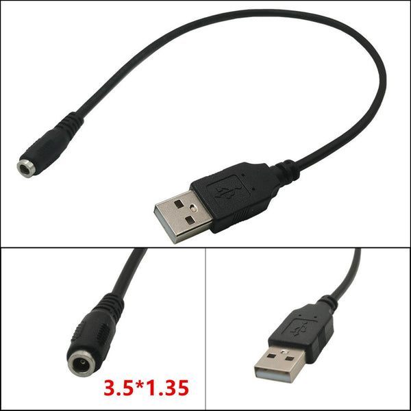 0.25M USB Port To 3.5*1.35 mm Female inner DC Barrel jack Power Cable Connector 5V 2A For Small Electronics Devices Accessories
