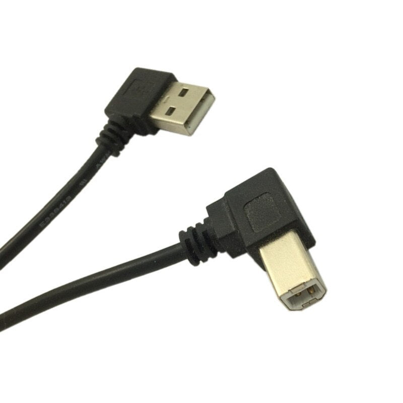 0.5M Right Angled USB 2.0 A Male to Left Angled B Male 90 degree Printer Scanner computer Cable