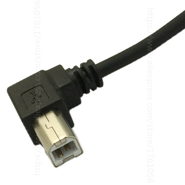 0.5M Right Angled USB 2.0 A Male to Left Angled B Male 90 degree Printer Scanner computer Cable