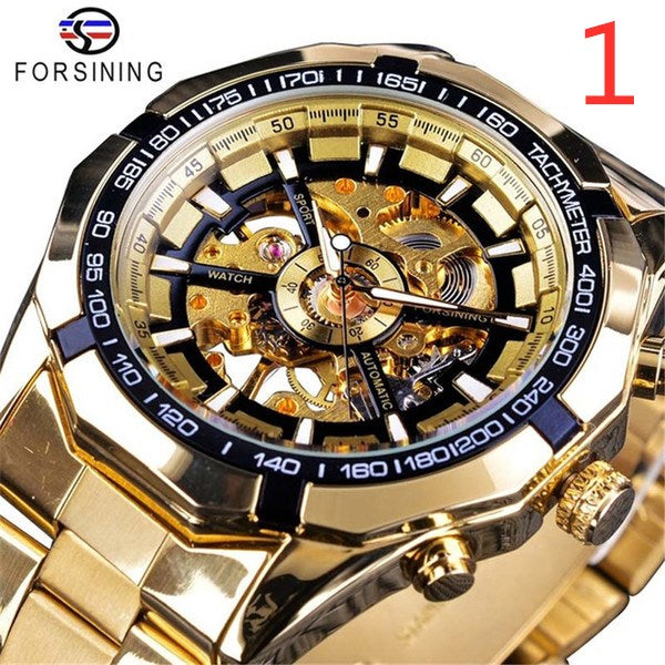 Noble Golden Skeleton Dial Watch