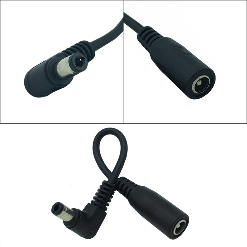 10cm DC Power Plug Cable 5.5*2.1mm Male 90 Degree Right Angle To 5.5 x 2.1mm Female Adapter Extension Cable Cord for CCTV Camera