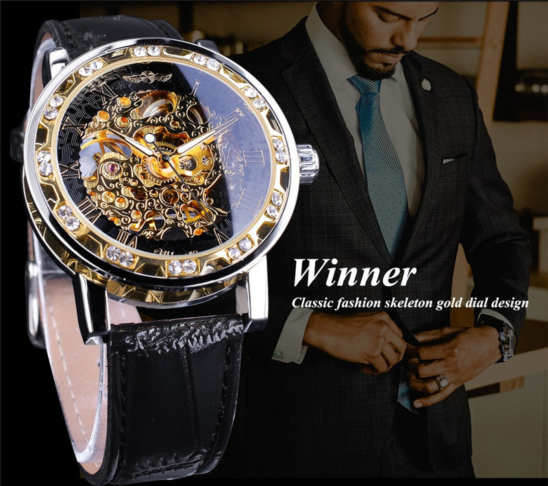 Diamond Automatic Skeleton Watch