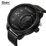 Oulm Fashion Men's Watches LED Two Time Zone