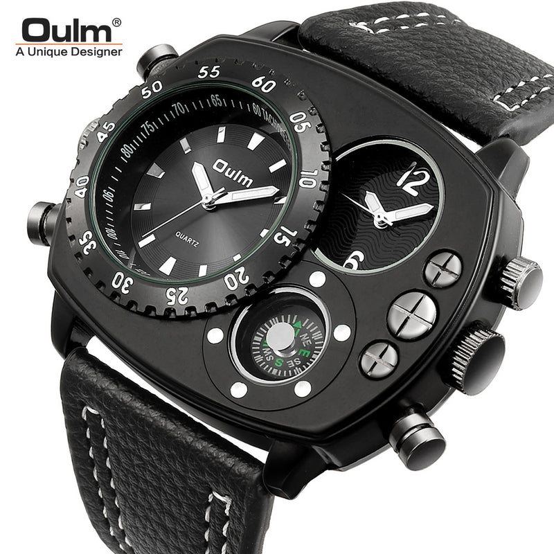 Oulm Fashion Men's Quartz Watch Compass