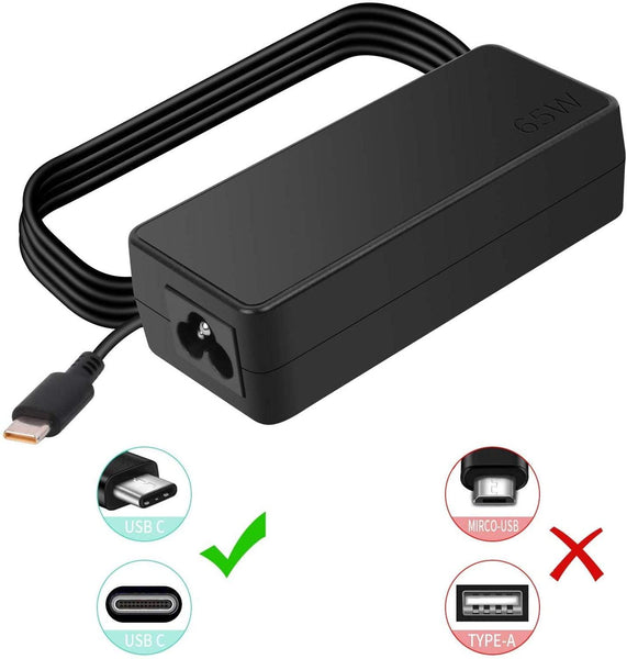 USB C Charger for Lenovo ThinkPad ADLX65YCC3D DLX65YDC3D Laptop Type C Adapter Power Cord