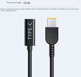 15cm 65W USB C PD Type C Female to Square Slim Tip Power Charging Cable for -Lenovo Thinkpad E440 E450 E550 E560 T430 T440S