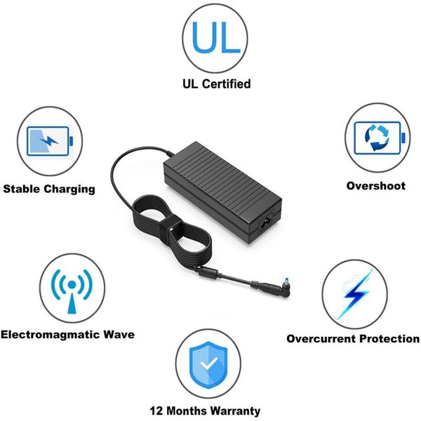 19.5V 7.7A AC Charger fit for HP EliteBook  693707-001 693709-001  917677-003 917649-850 Laptop Power Supply Adapter Cord