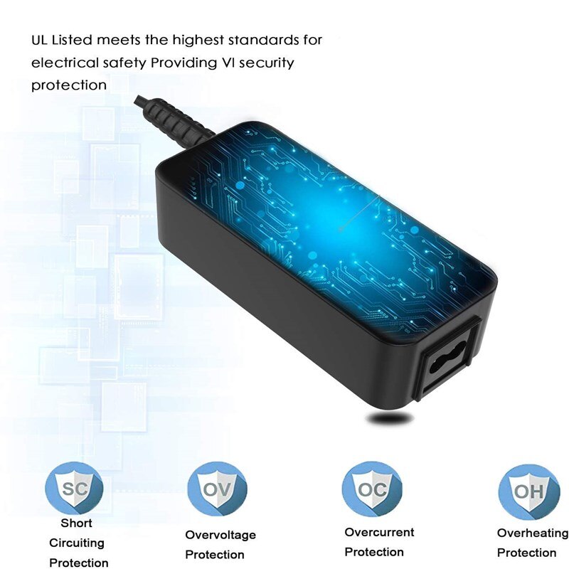 Genuine 19V 2.53A AC Charger for LG 22 inches LED LCD Monitor  22EA63T-P 22EA53T-P 22M47D 22M47H 22MP57HQ-P  Power Supply Adapter Cord