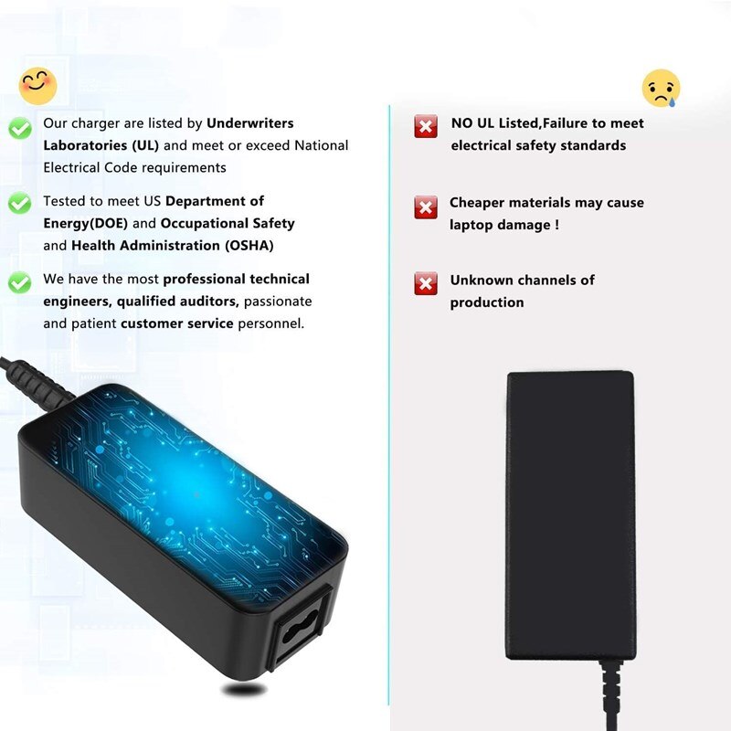 Genuine 19V 2.53A AC Charger for LG 22 inches LED LCD Monitor 22MK600M-B 22MP58VQ-P 22MP56HQ-P 22MK420H   Power Supply Adapter Cord