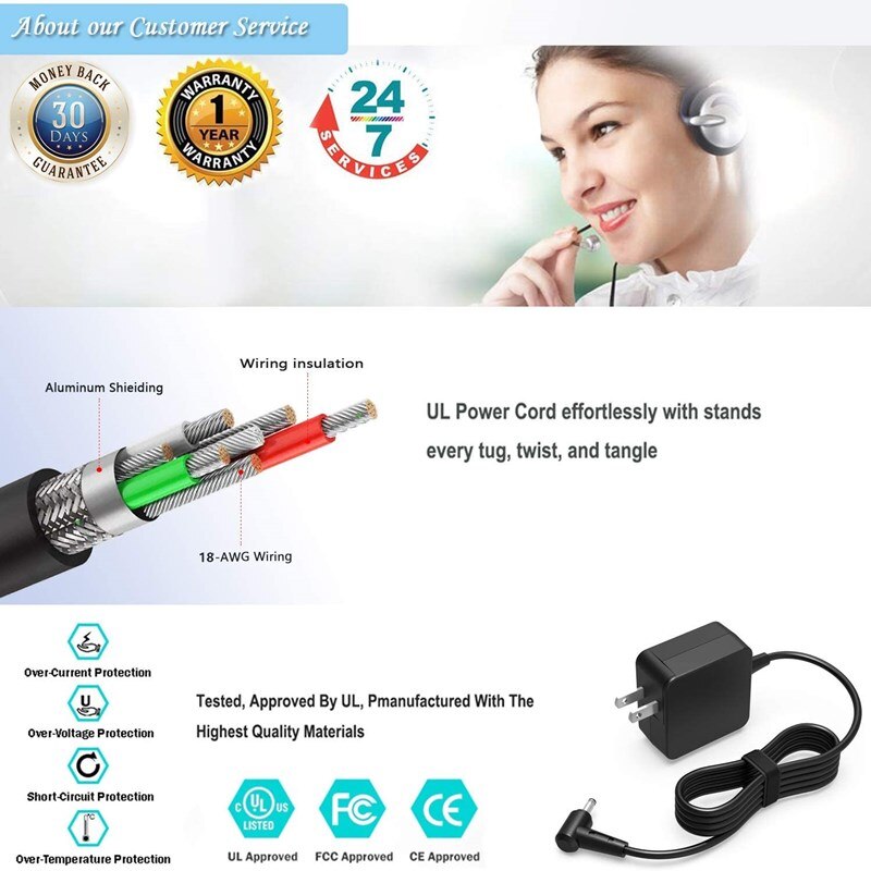Original Charger 19V 3.42A AC Charger Power Supply for Asus UX410 UX410U UX410UA UX410UQ Laptop Adapter Cord