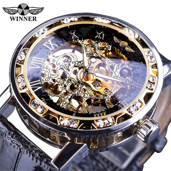Diamond Automatic Skeleton Watch