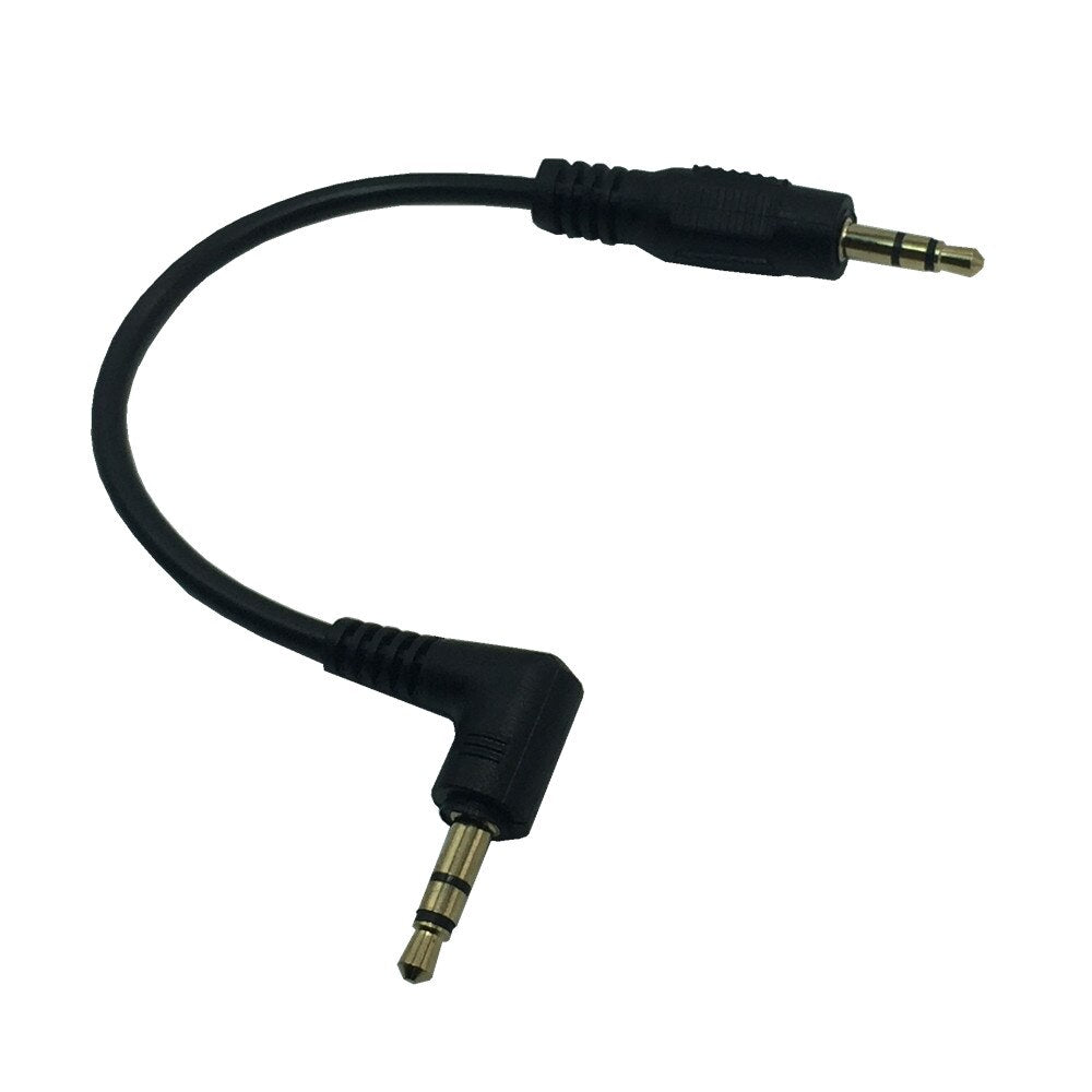 2pcs AUX Cable Jack 3.5mm Right Angled L 10cm male to male 90 degree cord 0.1m