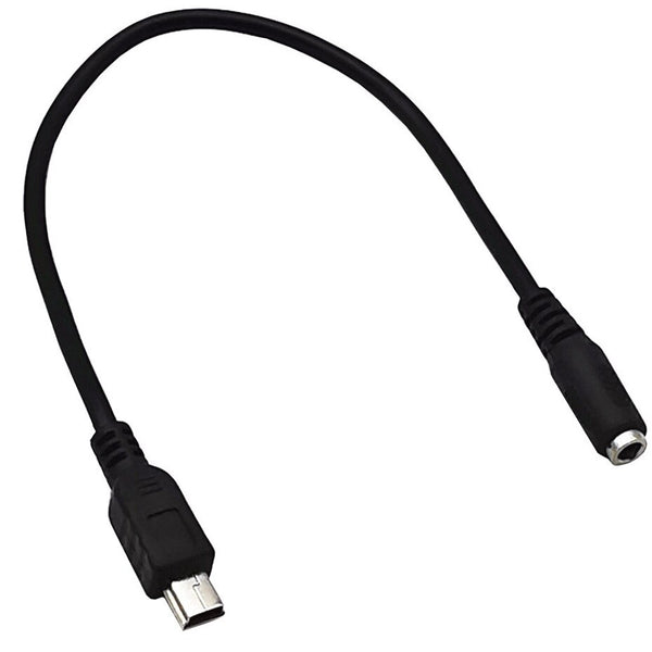 3A DC Power Jack Female 3.5mm x1.35mm / 5.5mm*2.1mm to Mini USB 5 Pin Male Cable 20cm Black for MP3 Camera
