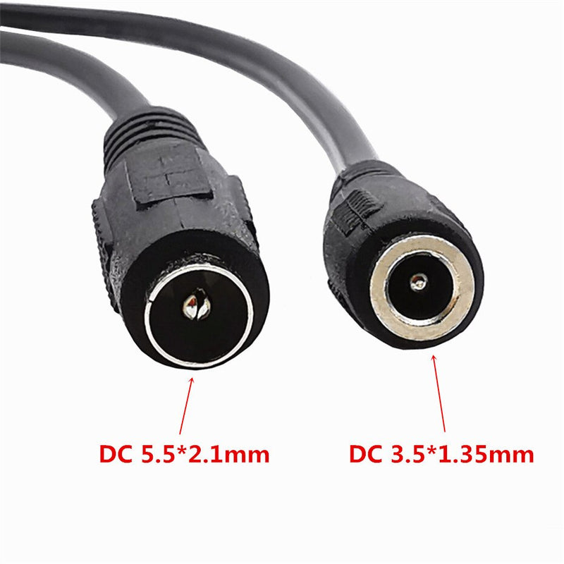3A DC Power Jack Female 3.5mm x1.35mm / 5.5mm*2.1mm to Mini USB 5 Pin Male Cable 20cm Black for MP3 Camera