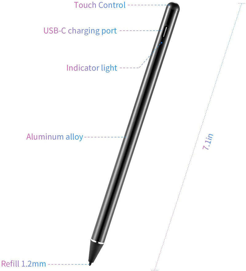 Original Stylus Pen 2nd Gen,with Palm Rejection,for iPad Pro(3rd Gen 11 inch&12.5 inch)/iPad Air(3rd Gen)/iPad Mini(5th Gen)/ iPad 2018(6th Gen),High Precision Pen Designed for 2018&2019 iPad (Black)