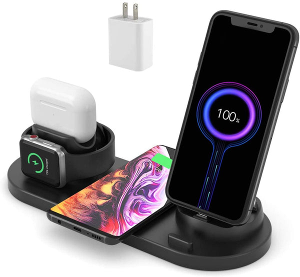 4 in 1 Apple iPhone, iWatch series 4 series 5, Samsung Galaxy Series, Android Device Charging Dock Station