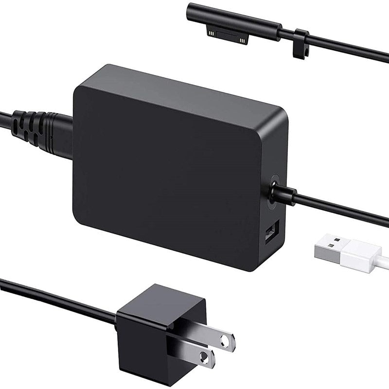 65W 15V 4A Power Adapter for Microsoft Surface Pro 3/4/5/6 Surface Laptop 2 Surface Go Surface Book,with USB Charging Port Cord