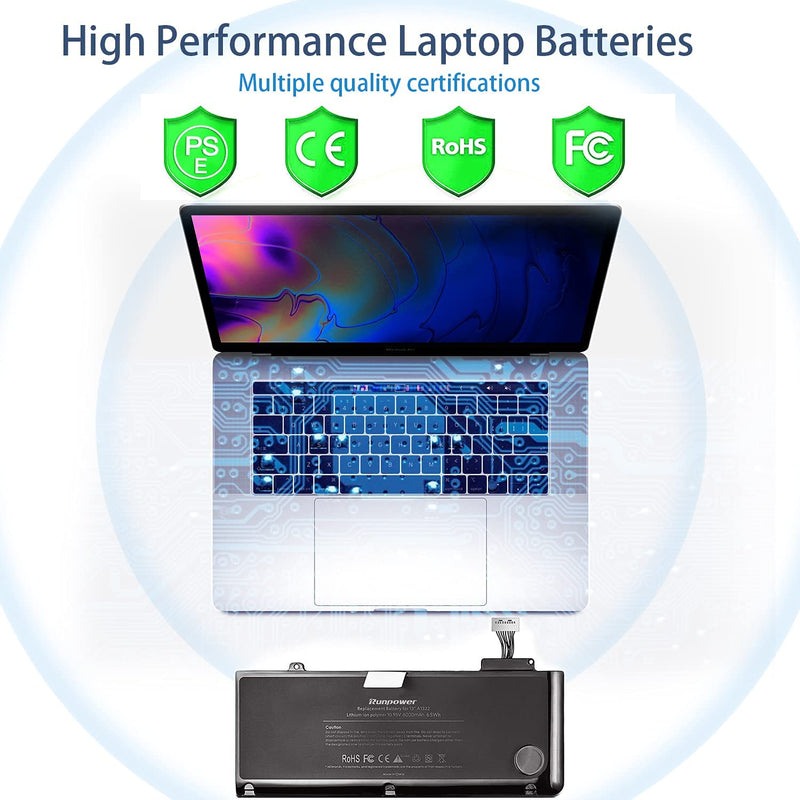 Original Genuine MacBook Battery for 13 inch MacBook Pro A1278 (Mid 2009 Mid 2010 Early 2011 Late 2011 Mid 2012) A1322[65Wh/6000mAh]