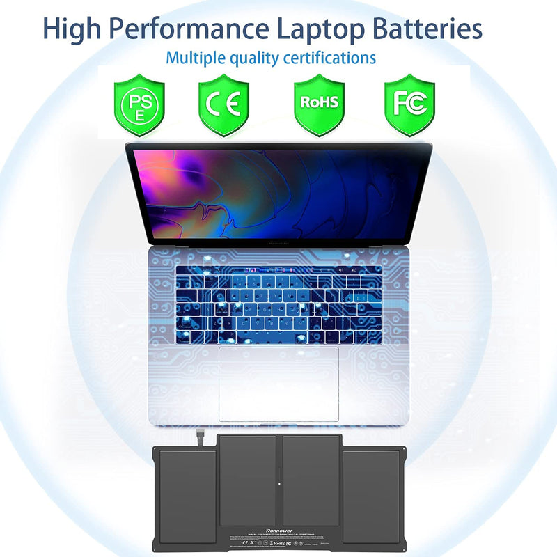 Original Genuine A1466 MacBook Battery for MacBook Air 13" (2017 Early 2015 Early 2014 Mid 2013 Mid 2012) A1369(Mid 2011 Late 2010 Version),Also fits A1377 A1405 1496[Li-Polymer 55Wh/7200mAh]