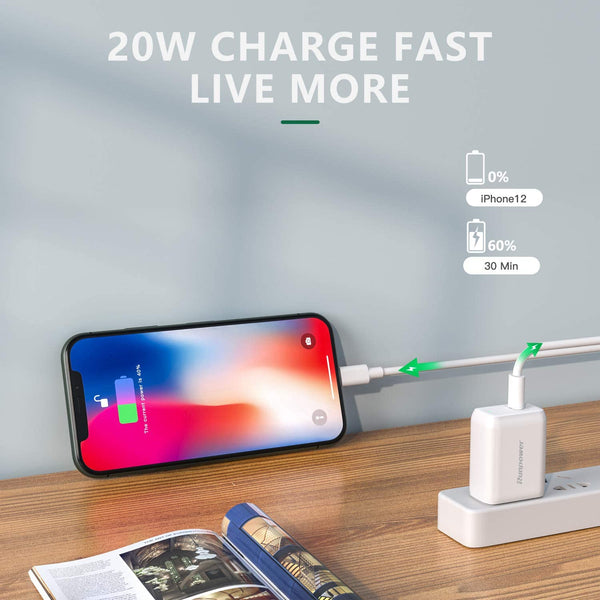 Original Charger USB C Charger, Genuine 20W Compact Fast Charger, Power Delivery 3.0 Fast Charger, USB C Wall Charger PD Charger for iPhone 11/11 Pro Max/12/12Mini/12 Pro Max, iPad 2020 and More