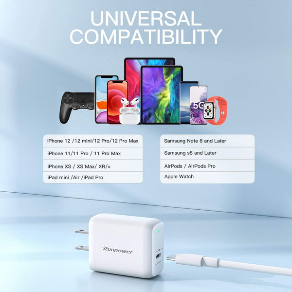 Original Charger USB C Charger, Genuine 20W Compact Fast Charger, Power Delivery 3.0 Fast Charger, USB C Wall Charger PD Charger for iPhone 11/11 Pro Max/12/12Mini/12 Pro Max, iPad 2020 and More