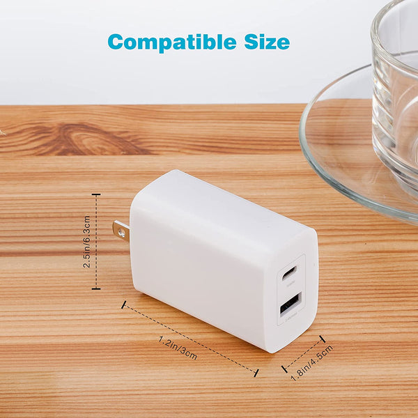 Original Charger 61W 2-Port USB C Wall Charger, PD3.0 Type C Fast Charging Adapter for Other laptops or Phones (White)