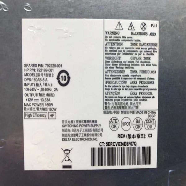 95% New Original PSU Power Supply HP AIO EliteOne 600 800 G2 6Pin 160W Power Supply PA-1161-2 DPS-160AB-5 A 792199/792225-001 905301-003