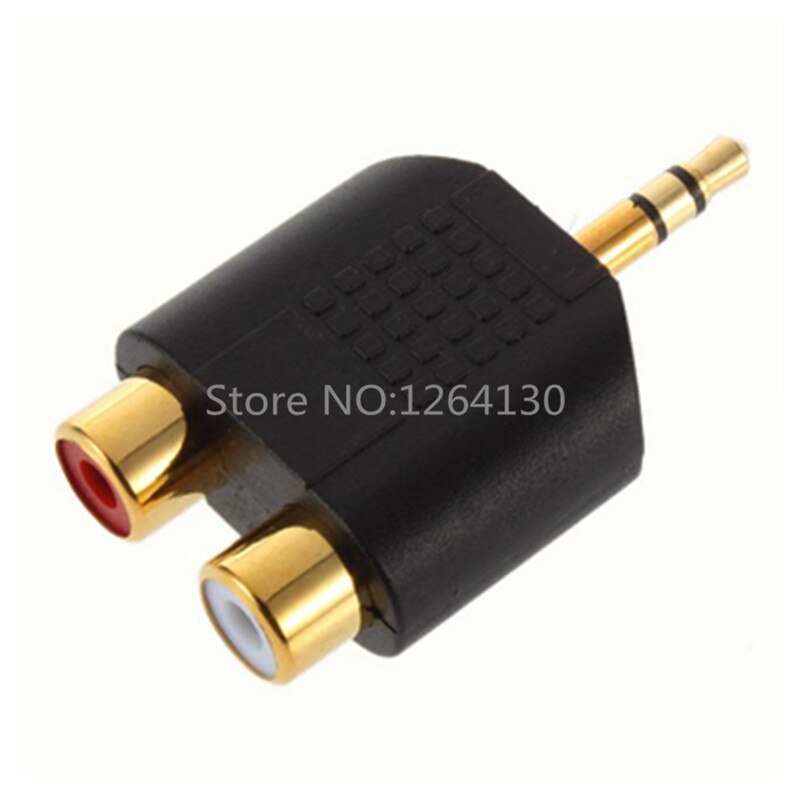 A Points two 3.5 mm Audio Adapter Revolution of Double Lotus Mother Female 3.5mm Audio Plug to 2 RCA
