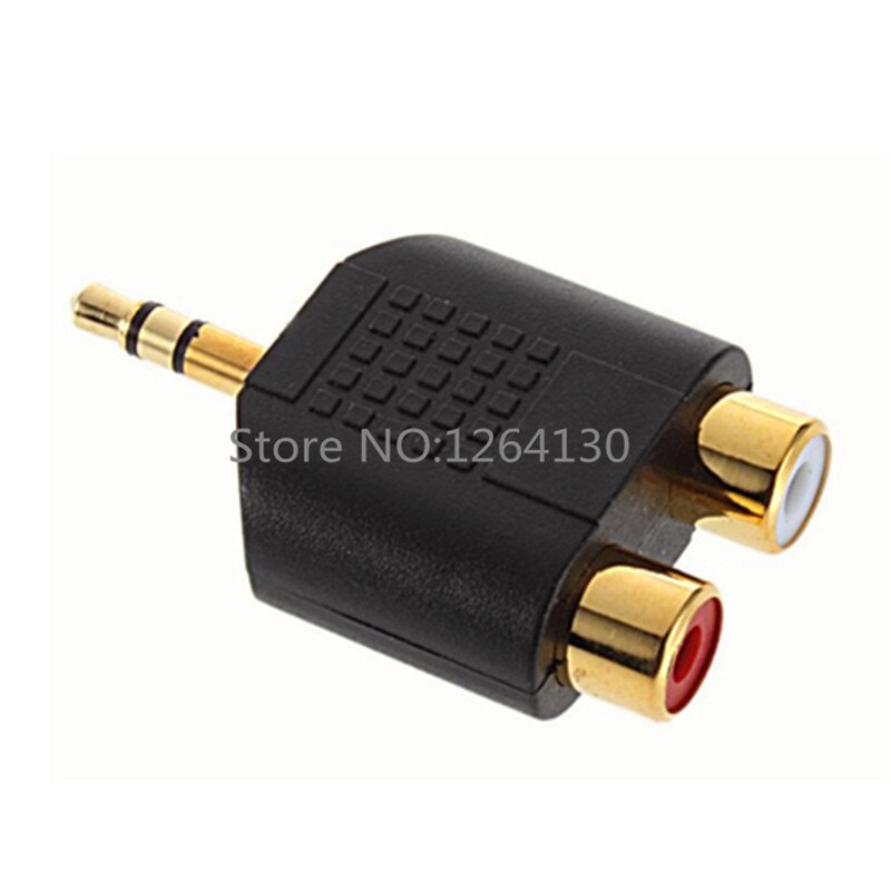 A Points two 3.5 mm Audio Adapter Revolution of Double Lotus Mother Female 3.5mm Audio Plug to 2 RCA