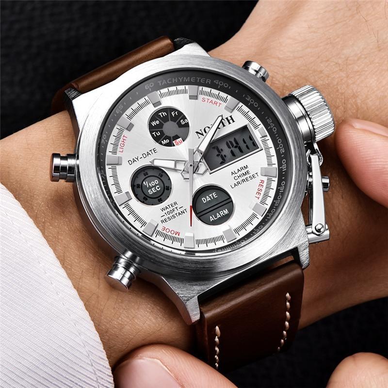 MICHAEL MILITARY LEATHER DIGITAL WATCH