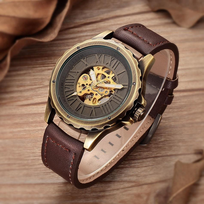 ALFREDO AUTOMATIC VINTAGE RETRO SKELETON WATCH