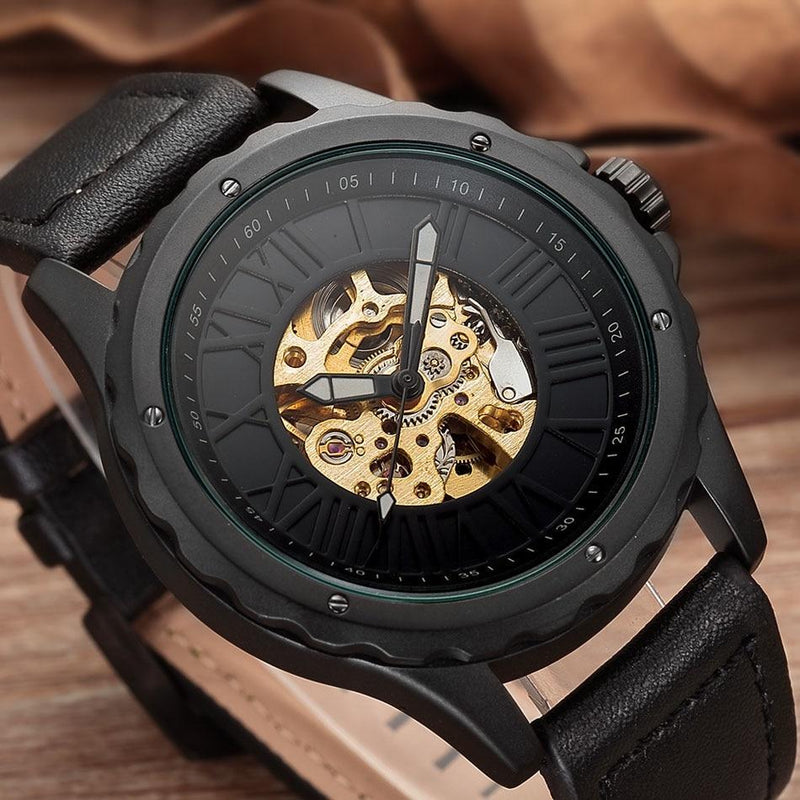 ALFREDO AUTOMATIC VINTAGE RETRO SKELETON WATCH