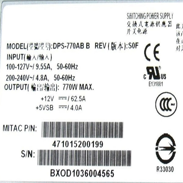 Almost New Original PSU Power Supply Lenovo R515 R525 770W Switching Power Supply DPS-770AB B