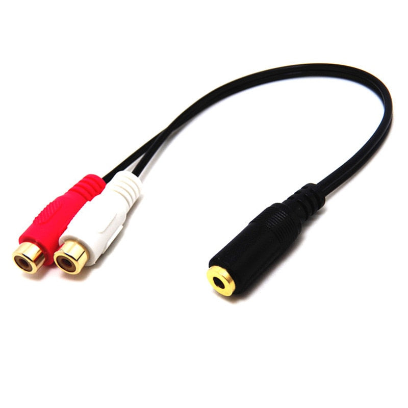 Audio Cables 3.5mm Jack Plug Fmale to 2 RCA female Stereo Adapter RCA Cable for HDTV PC MP3 CD Player Universal