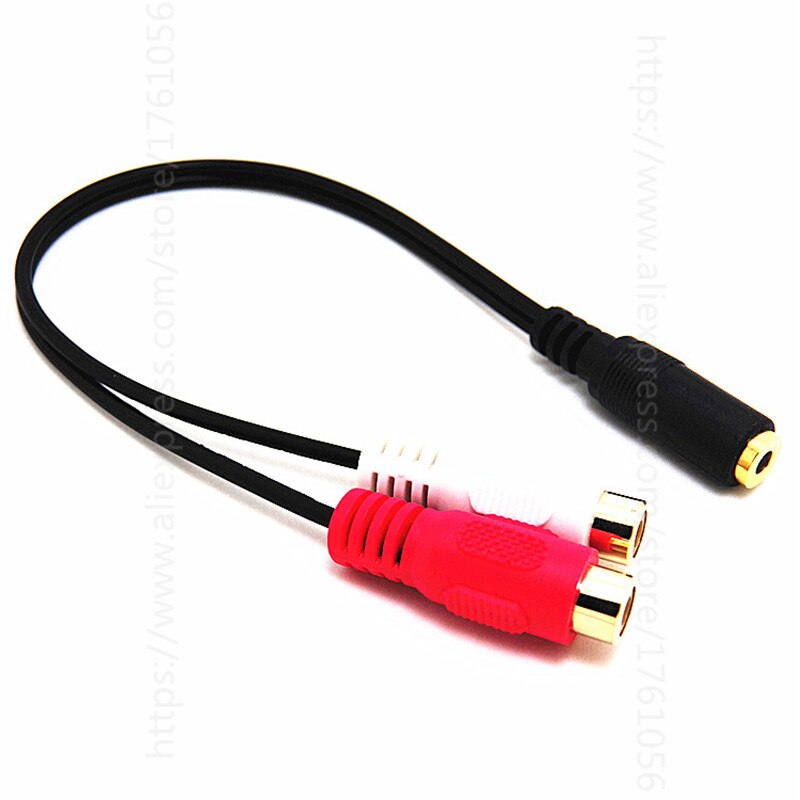 Audio Cables 3.5mm Jack Plug Fmale to 2 RCA female Stereo Adapter RCA Cable for HDTV PC MP3 CD Player Universal