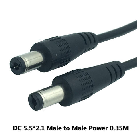 DC extension cable wire0.35M male to Male connector 5.5*2.1 cable 5.5*2.1 male to male wire Black 35cm