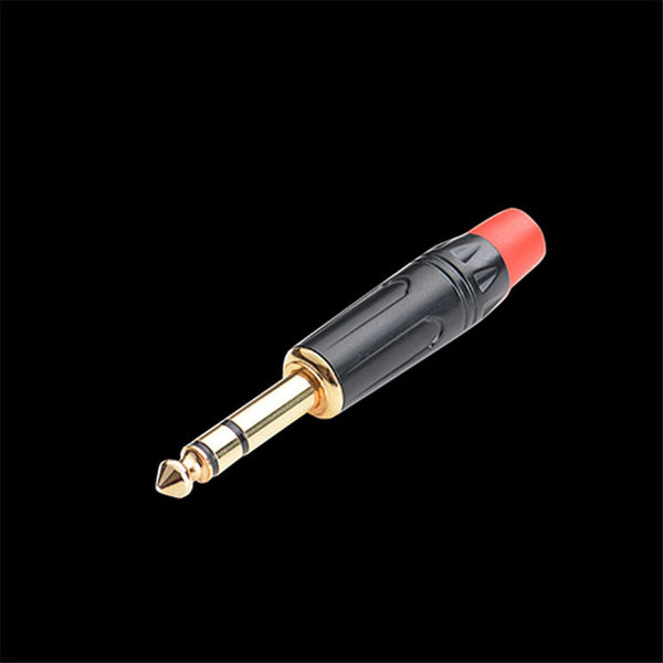 DIY 6.35mm 3Pole Stereo Audio Male Plug Adapter 6.5 Amplifier Microphone Jack 6.5mm TRS Plug Welding Connector Red/Black