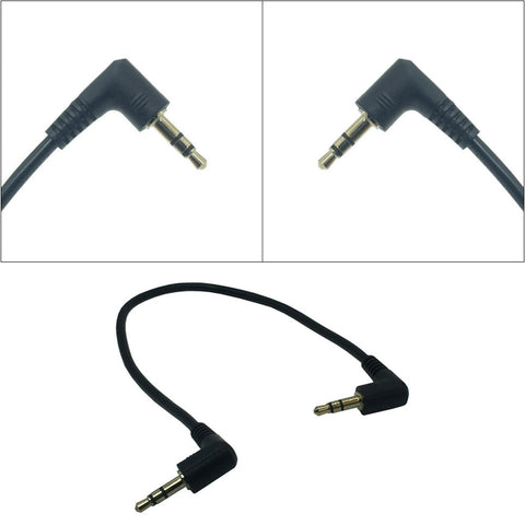 Dual Right Angle AUX Cable Jack 3.5mm Male to Male Audio Cord 90 Degree 3 Pole