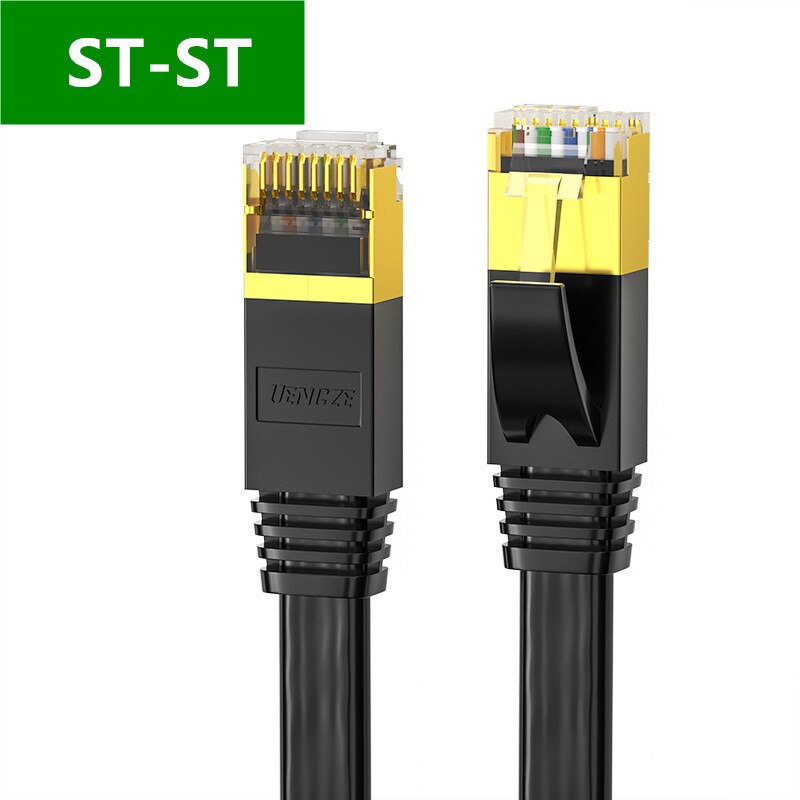 Ethernet Cable RJ45 Cat7 Lan Cable STP RJ 45 Flat Network Right Angled Cable Patch Cord for Modem, Router, Patch Panel, Laptop