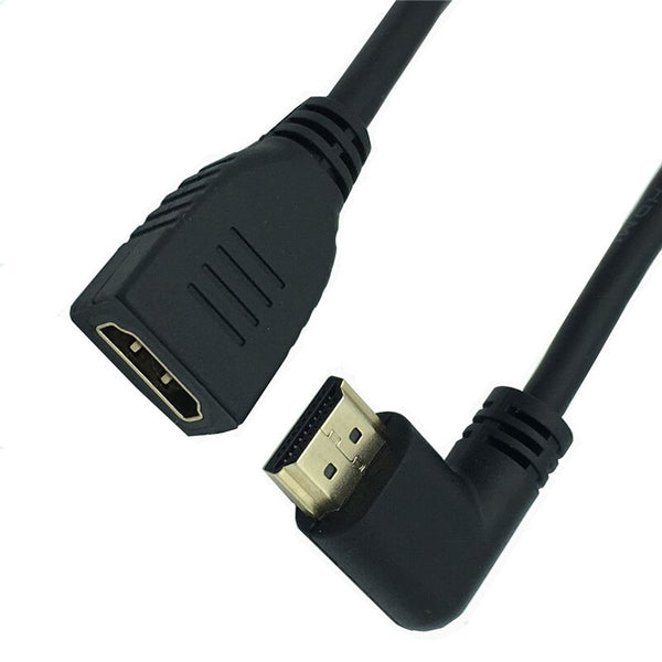 Extension Cable 90 Degree Right Angled Elbow HDMI-compatible Cord Male to Female Extender 2K*4K@60HZ Ultra HD 3D 1080P Ethernet
