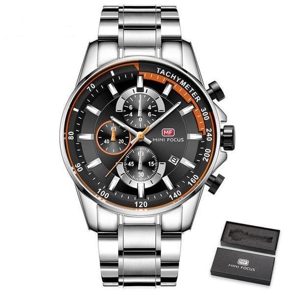 Quartz Grayson Big Dial Military Chronograph Watch Blue Watch Mens Gift WOLXS