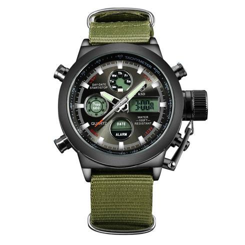 GREEN ARMY MILITARY WATERPROOF LED WATCH